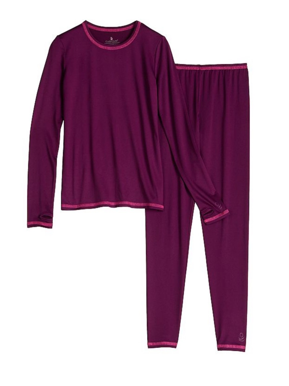 Cuddl Duds Girls' Purple Long Sleeve warm layering set size 4/5